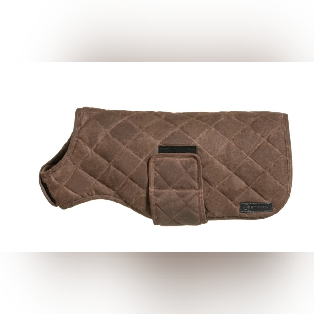 NWT Embark Quilted Brown Dog Coat With Plaid Fleece (Size:XL)
